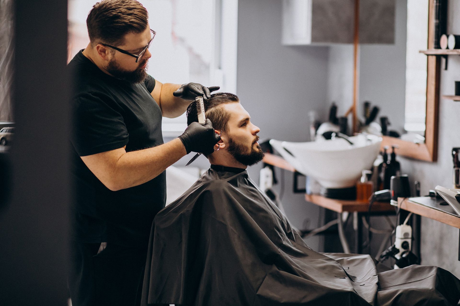 client-doing-hair-cut-barber-shop-salon 2